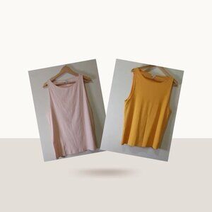 Two (2) J. Crew Soft Pink Tank Tops Bundle Activewear